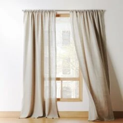 Natural Linen Curtain Panel 48"x96"