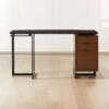 Fullerton 3-Drawer Metal And Walnut Wood Desk With Black Marble Top 1 Fullerton 3-Drawer Metal And Walnut Wood Desk With Black Marble Top -Furniture Sale FullertonModBkDkWWlDrNLgSHF20 1x1