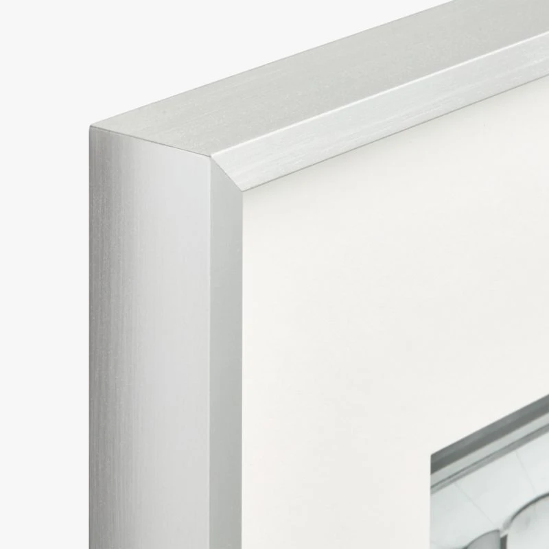 Gallery Brushed Silver Picture Frame With White Mat 8"x10" 5 Gallery Brushed Silver Picture Frame With White Mat 8"x10" - Image 3