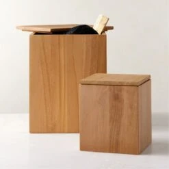 Giacomo Square Teak Storage Box Small -Furniture Sale GiacomoTeakStorageBoxGrpAVFHS23