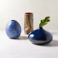 Steele Round Blue Vase -Furniture Sale GroupAzureSteeleNGravityFHS23