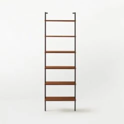 Helix Walnut Wood Wall Mount Bookshelf 96'' 18 Helix Walnut Wood Wall Mount Bookshelf 96'' -Furniture Sale Helix96inWalnutBookcaseSOSSS21