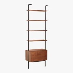 Helix 96" Walnut Bookcase With 2 Drawers -Furniture Sale HelixTallShlf2DrwWalnut3QBS20