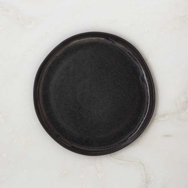 Hyacinth Black Salad Plate With Reactive Glaze 3 Hyacinth Black Salad Plate With Reactive Glaze
