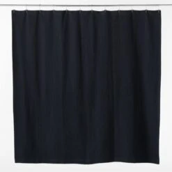 Ileana Organic Cotton Black Shower Curtain 72" -Furniture Sale IleanaBlkOrgCttnShwrCrtnAVSSF23