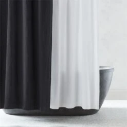 Ileana Organic Cotton Black Shower Curtain 72" -Furniture Sale IleanaOrgCttnShwrCrtnCllctnFHF23