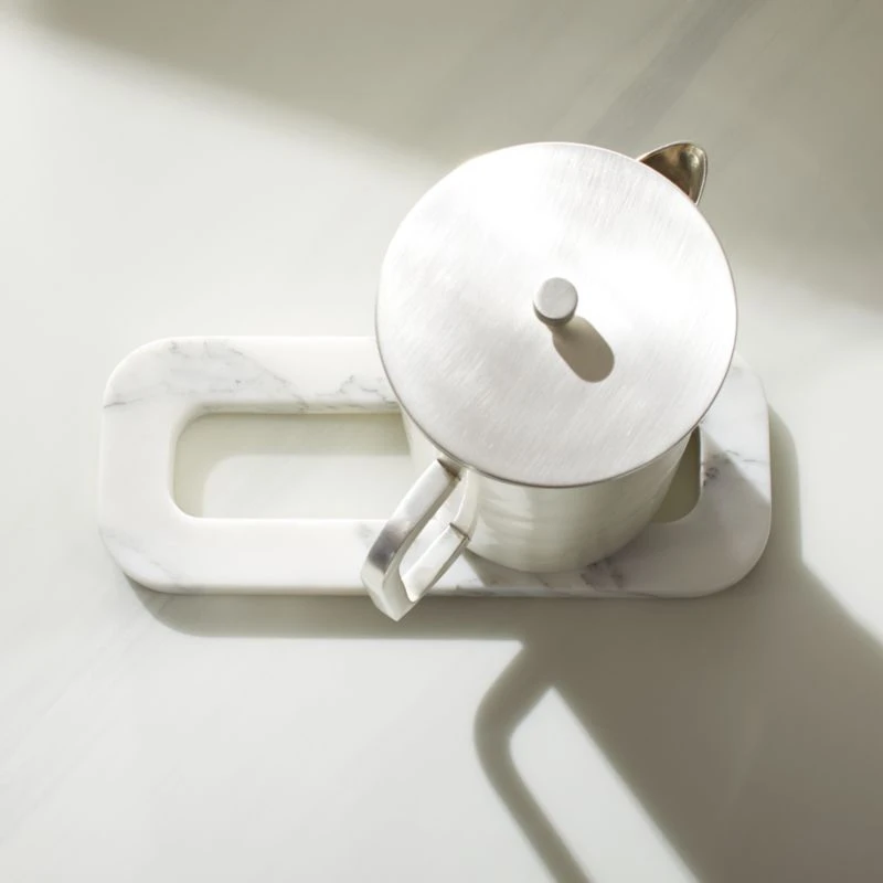 Link White Marble Trivet 3 Link White Marble Trivet - Image 2