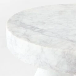 Jaxx White Marble Side Table Tall -Furniture Sale JaxxWhtMrblTallSdTableAVSSF23