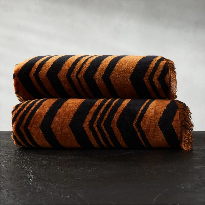 Onca Organic Cotton Black And Tawny Hand Towel 4 Onca Organic Cotton Black And Tawny Hand Towel - Image 2