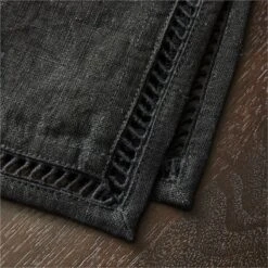 Eyelet Black Linen Napkin -Furniture Sale KMEyeletIBlackNapkinAV2SHS21