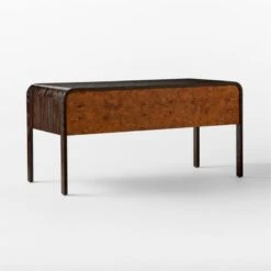 Kasen Burl Wood Executive Desk -Furniture Sale KasenExecutiveDesk3QBSSS23