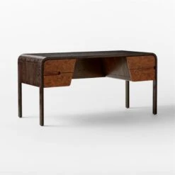 Kasen Burl Wood Executive Desk -Furniture Sale KasenExecutiveDesk3QSSS23