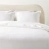 Kellen Organic Cotton-Blend White Duvet Cover And Pillow Shams -Furniture Sale KellenCtnLnWhtFQDuvetCvrSHS23
