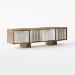 Kibo Steel And Oak Wood Media Console 83'' -Furniture Sale KiboLargeMediaCredenza3QSSF22