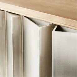 Kibo Steel And Oak Wood Media Console 83'' -Furniture Sale KiboLargeMediaCredenzaAV2SSF22