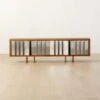 Kibo Steel And Oak Wood Media Console 83'' -Furniture Sale KiboLargeMediaCredenzaSHF22