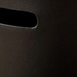 Black Leather Laundry Hamper -Furniture Sale LeatherBlkIvoryHamperAV2SHS23