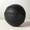 Leather Head Small Black Leather Basketball -Furniture Sale LeatherHeadMnBkLtrBsktblSHF19