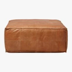 Large Brown Leather Ottoman Pouf 13 Large Brown Leather Ottoman Pouf -Furniture Sale LeatherOttoSaddleF16