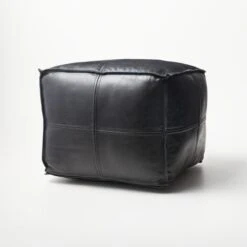 Leather Square Black Pouf 8 Leather Square Black Pouf -Furniture Sale LeatherPoufBlack3QSSS21