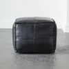 Leather Square Black Pouf 2 Leather Square Black Pouf -Furniture Sale LeatherPoufBlackSHS21 1x1