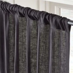 EUROPEAN FLAX™-Certified Linen Black Window Curtain Panel 48''x84'' 9 EUROPEAN FLAX™-Certified Linen Black Window Curtain Panel 48''x84'' -Furniture Sale LinenBlack96CurtainPnlAVSHS23