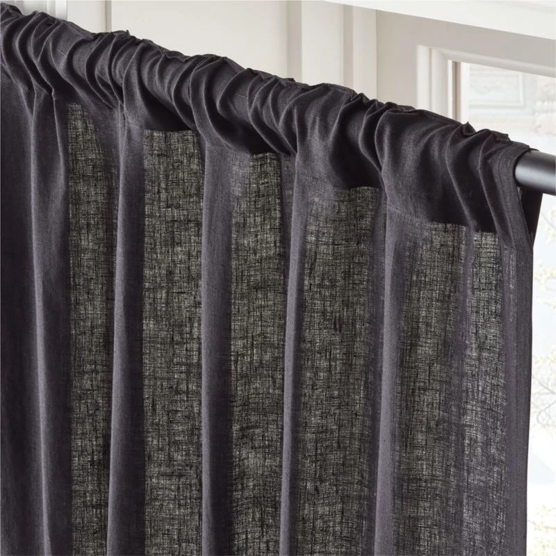 EUROPEAN FLAX™-Certified Linen Black Window Curtain Panel 48''x84'' 5 EUROPEAN FLAX™-Certified Linen Black Window Curtain Panel 48''x84'' - Image 3