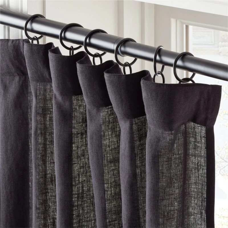 EUROPEAN FLAX™-Certified Linen Black Window Curtain Panel 48''x84'' 4 EUROPEAN FLAX™-Certified Linen Black Window Curtain Panel 48''x84'' - Image 2