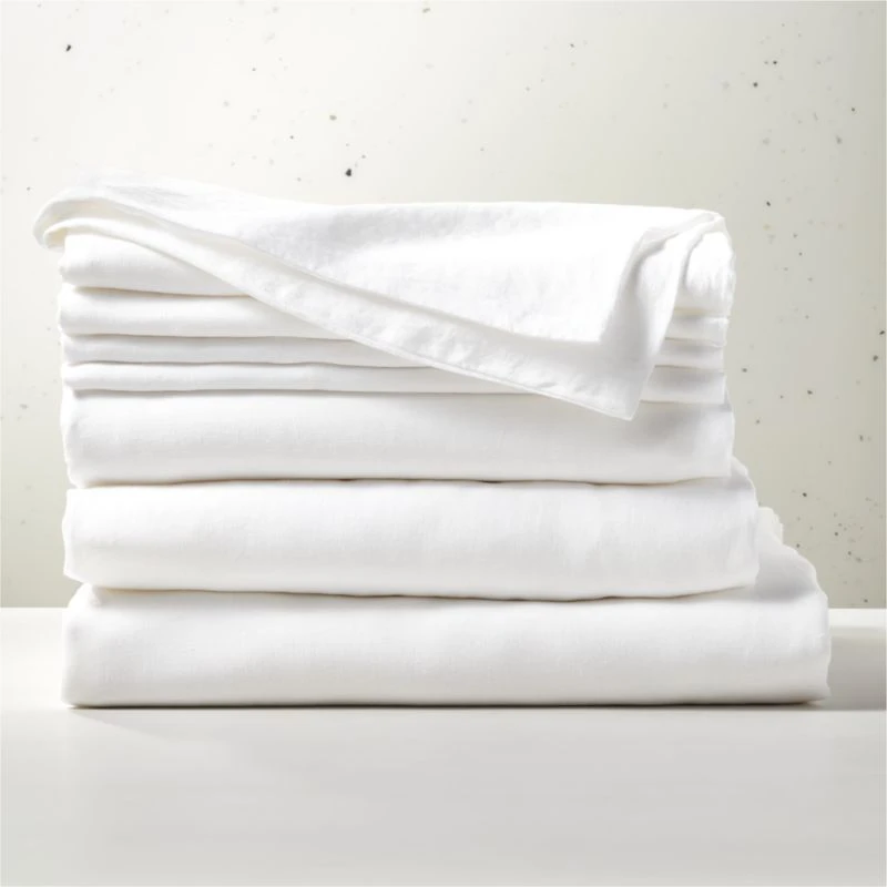 EUROPEAN FLAX™-Certified Linen White Full/Queen Bedding Set 3 EUROPEAN FLAX™-Certified Linen White Full/Queen Bedding Set