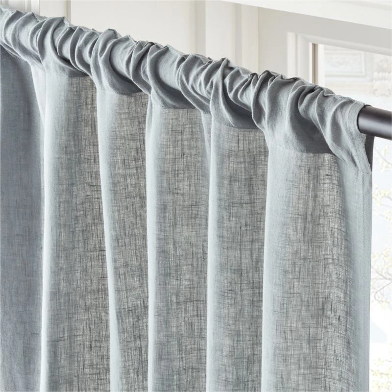 Lead Blue Linen Window Curtain Panel 48''x84'' 6 Lead Blue Linen Window Curtain Panel 48''x84'' - Image 4