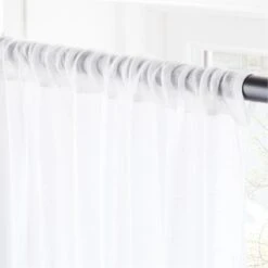 White Linen Sheer Window Curtain Panel 48"x84" 7 White Linen Sheer Window Curtain Panel 48"x84" -Furniture Sale LinenShrWhitePanel96inAV2SHF21