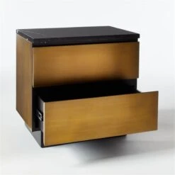 Logan 2-Drawer Brass And Black Marble Nightstand 18 Logan 2-Drawer Brass And Black Marble Nightstand -Furniture Sale LoganBrsNBlkMrblNghtstnd3QAVF20