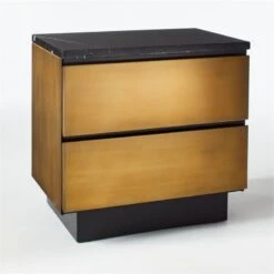Logan 2-Drawer Brass And Black Marble Nightstand 17 Logan 2-Drawer Brass And Black Marble Nightstand -Furniture Sale LoganBrsNBlkMrblNghtstnd3QF20
