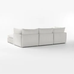 Lumin 4-Piece Modular Snow White Performance Fabric Sectional Sofa -Furniture Sale Lumin4PcModWtPrfFbcSctSf3QBSSF23