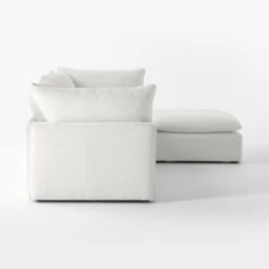 Lumin 4-Piece Modular Snow White Performance Fabric Sectional Sofa -Furniture Sale Lumin4PcModWtPrfFbcSctSfSDSSF23