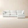 Lumin 4-Piece Modular Snow White Performance Fabric Sectional Sofa -Furniture Sale Lumin4PcModWtPrfFbcSctSfSHF23