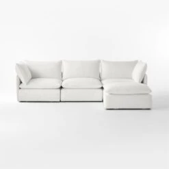 Lumin 4-Piece Modular Snow White Performance Fabric Sectional Sofa -Furniture Sale Lumin4PcModWtPrfFbcSctSfSOSSF23