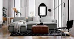 Large Brown Leather Ottoman Pouf 12 Large Brown Leather Ottoman Pouf -Furniture Sale LuminCollectionMarleeWhiteFB19