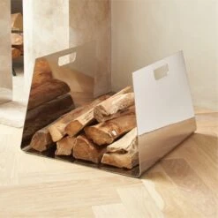 Maddox Polished Nickel Log Holder