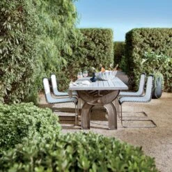 Enzo Natural Sunbrella ® Outdoor Armless Sling Chair Set Of 4 -Furniture Sale MareWhitewashedDiningTableM21 1