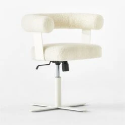 Mezza Ivory Boucle Office Chair -Furniture Sale MezzaIvoryBclChair3QSSS23