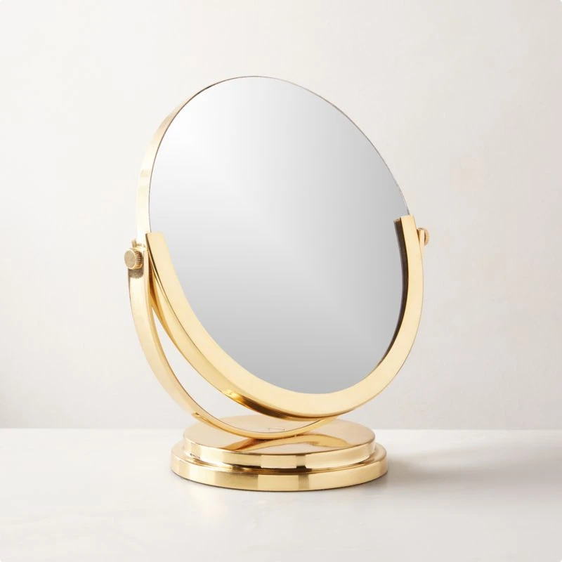 Mimi Rotating Polished Brass Vanity Mirror 4 Mimi Rotating Polished Brass Vanity Mirror - Image 2