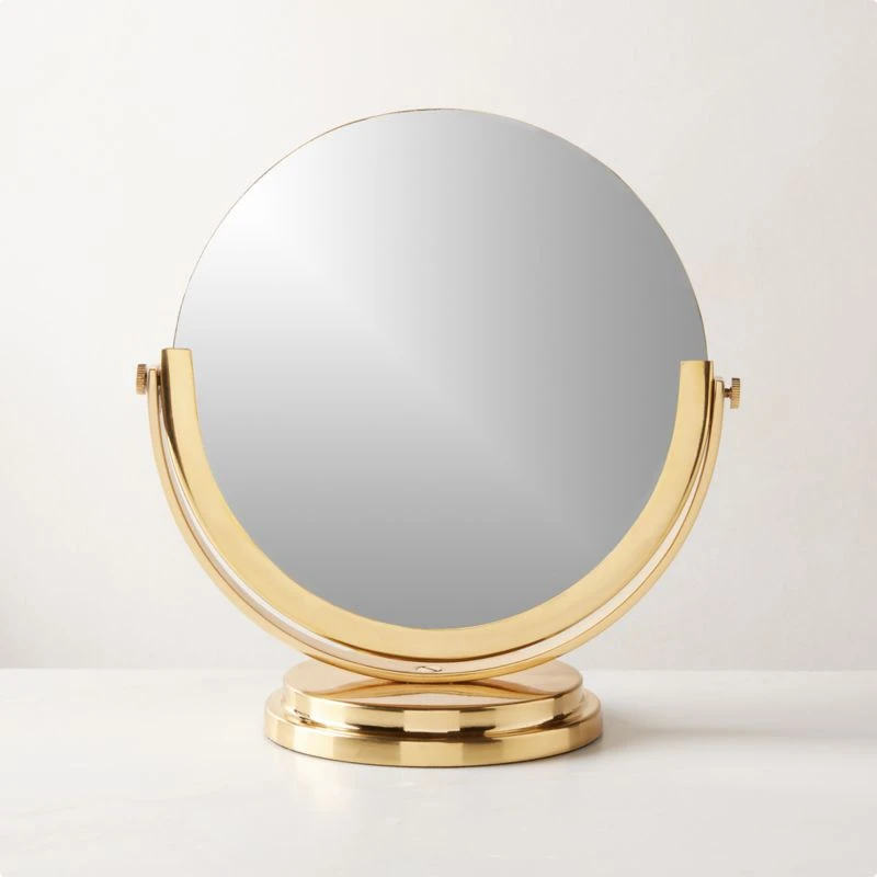 Mimi Rotating Polished Brass Vanity Mirror 3 Mimi Rotating Polished Brass Vanity Mirror