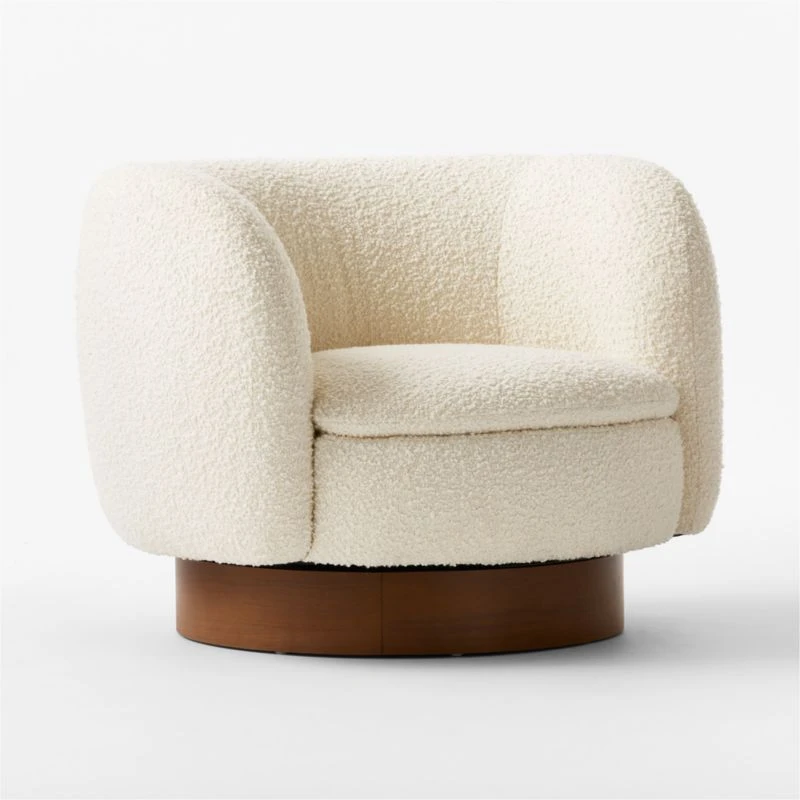 Muir White Boucle Swivel Chair 7 Muir White Boucle Swivel Chair - Image 5