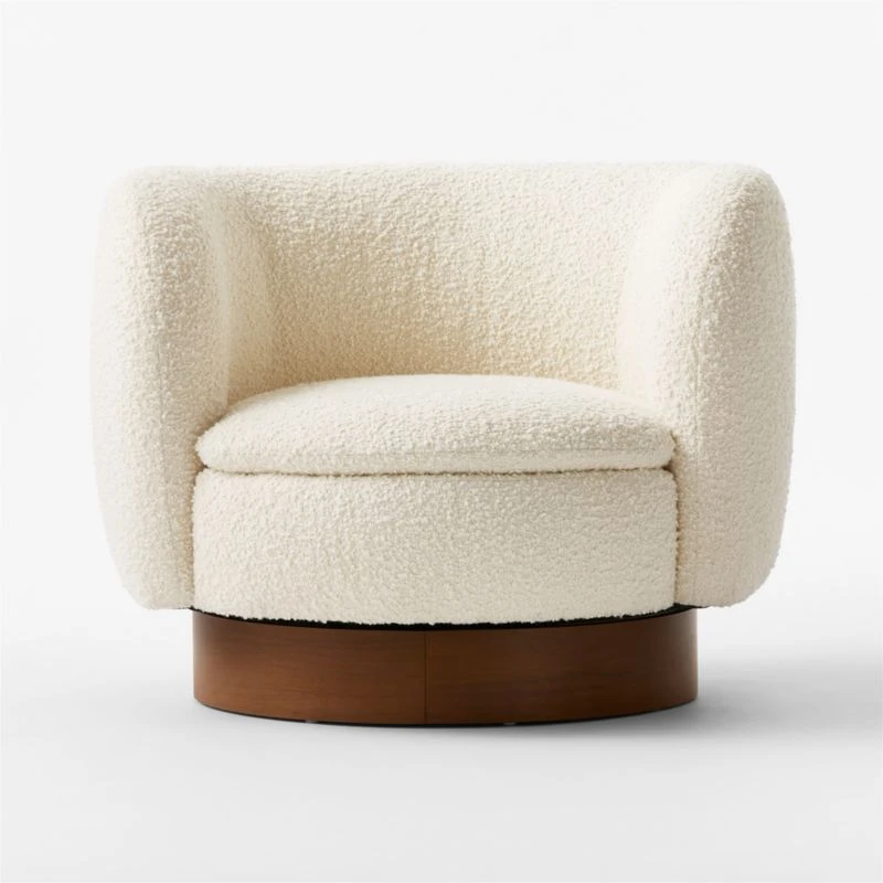 Muir White Boucle Swivel Chair 6 Muir White Boucle Swivel Chair - Image 4