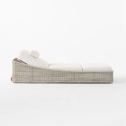 Nino Ivory Rattan Outdoor Chaise Lounge With Ivory Boucle Sunbrella® Cushions 18 Nino Ivory Rattan Outdoor Chaise Lounge With Ivory Boucle Sunbrella® Cushions -Furniture Sale NinoChaiseSD2SSS23