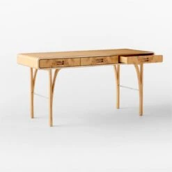 Noemie 3-Drawer Burl Wood Office Desk -Furniture Sale NoemieBurlDeskAV2SSS23