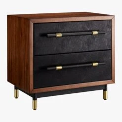 Oberlin 2-Drawer Faux Leather And Wood Nightstand 13 Oberlin 2-Drawer Faux Leather And Wood Nightstand -Furniture Sale OberlinNighstand3QFS18