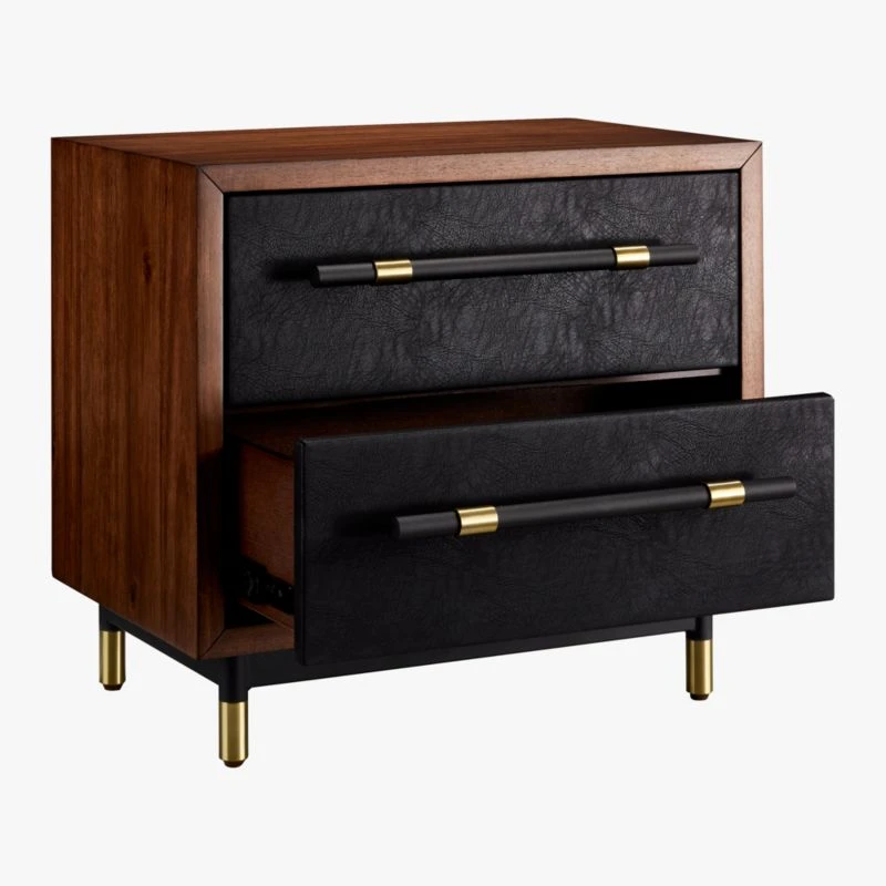 Oberlin 2-Drawer Faux Leather And Wood Nightstand 7 Oberlin 2-Drawer Faux Leather And Wood Nightstand - Image 5