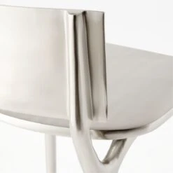 Oro Polished Silver Counter Stool -Furniture Sale OroPlshdSlvrBarstoolAVSSS22 1